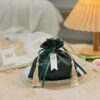 Beautiful and simple Party favor bag with drawstring green