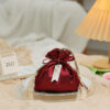 Beautiful and simple Party favor bag with drawstring red