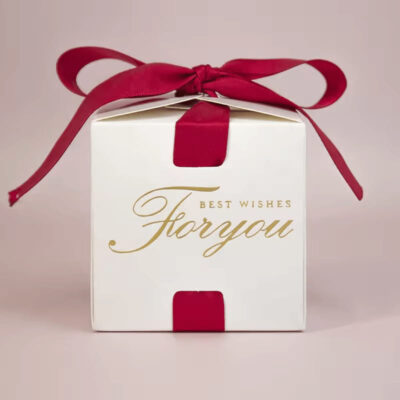 Elegant Party favor with dark red ribbon