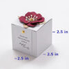 Elegant and Simple white party favor box with flower accent size