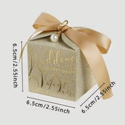 Sparkly and beautiful wedding favor box size